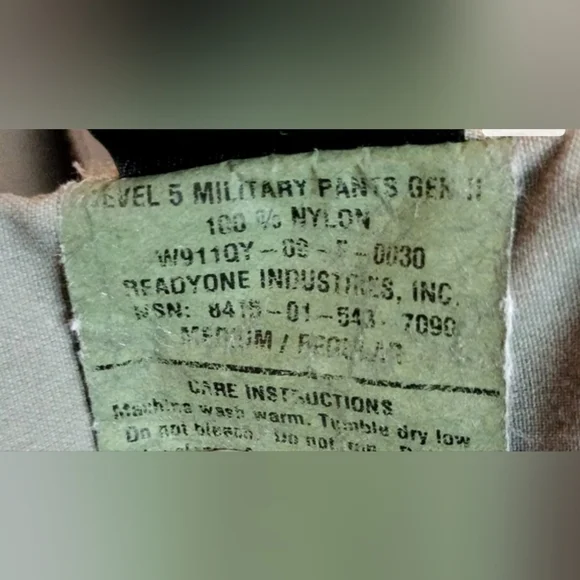 Patagonia M Long Gray PCU Level 5 Military Pants Gen II Heavy Duty Outdoor Hike - Picture 6 of 6